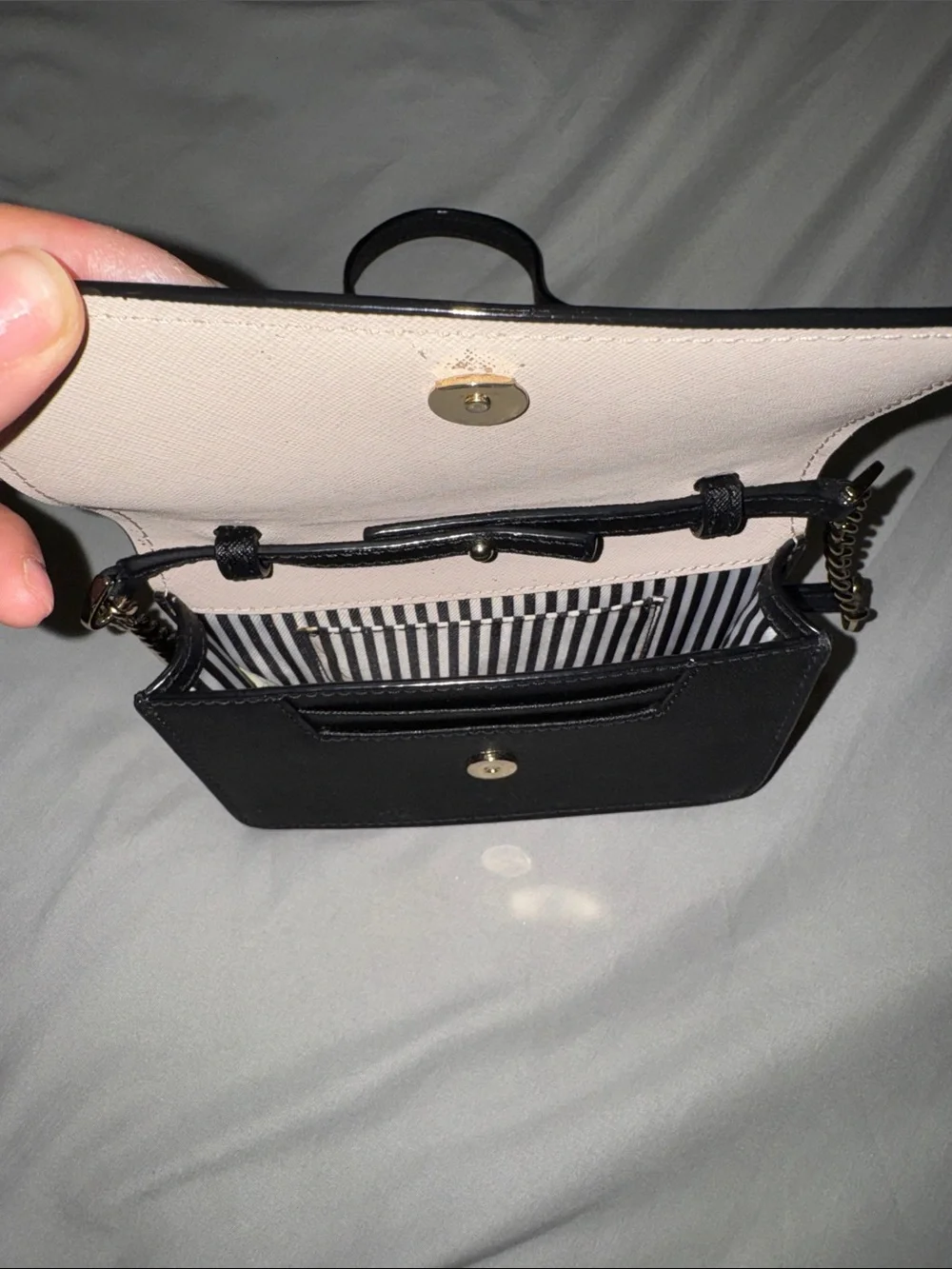 kate spade Two-Tone Crossbody in cream and Black
